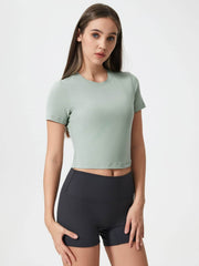 Millennia Round Neck Short Sleeve Active T-Shirt Sage / 12