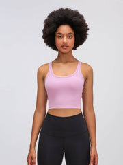 Millennia Scoop Neck Active Tank with Detachable Chest Pads Dusty Pink / 4