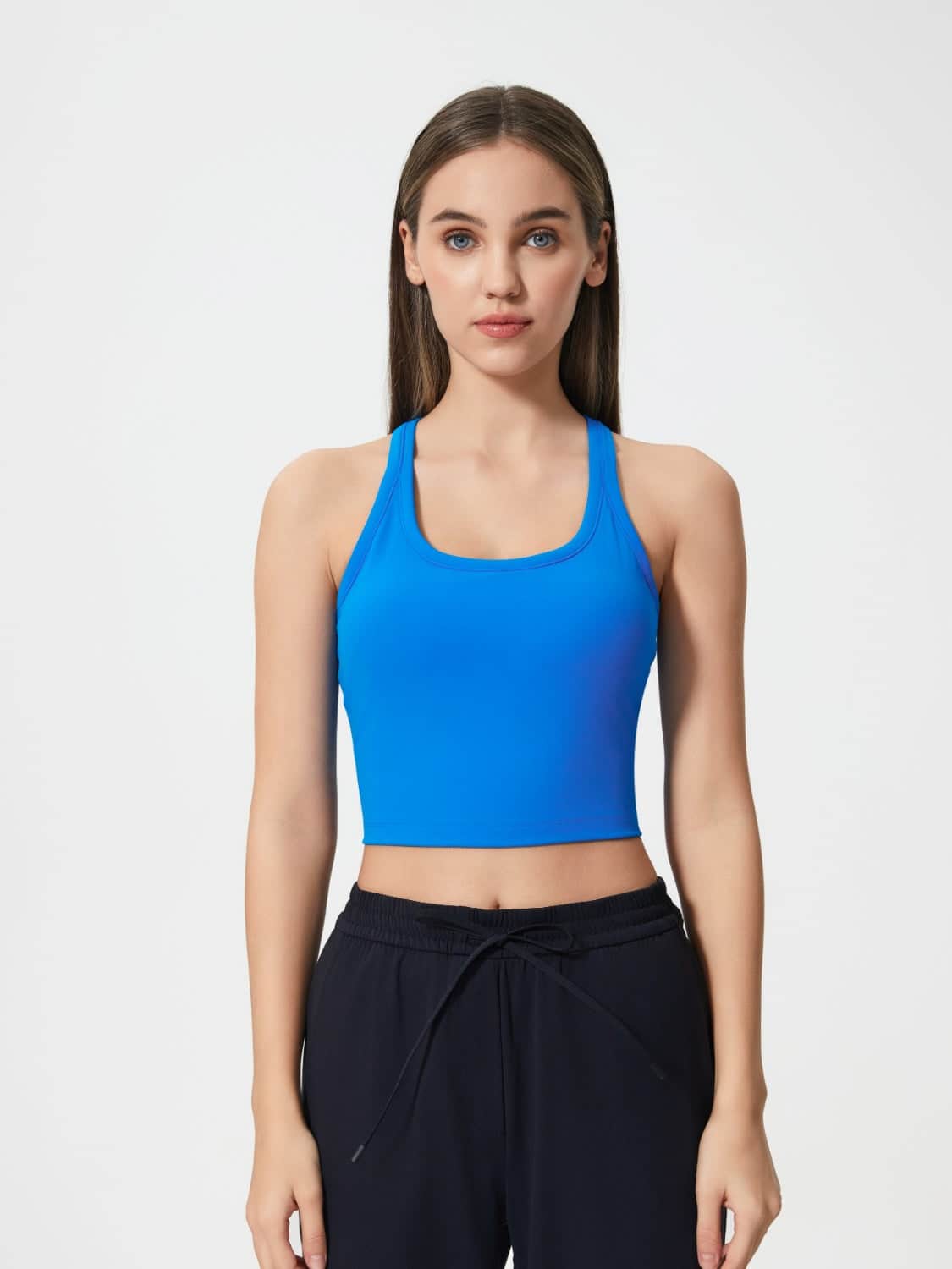 Millennia Scoop Neck Active Tank with Detachable Chest Pads Royal Blue / 4
