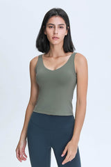 Millennia V Neck Active Tank Olive / 4
