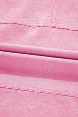 Mineral Wash Exposed Seam Drawstring High Waist Wide Leg Cargo Pants