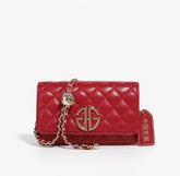 Mini Flap Quilted Luxury Monogram Hardware Crossbody Purse Red