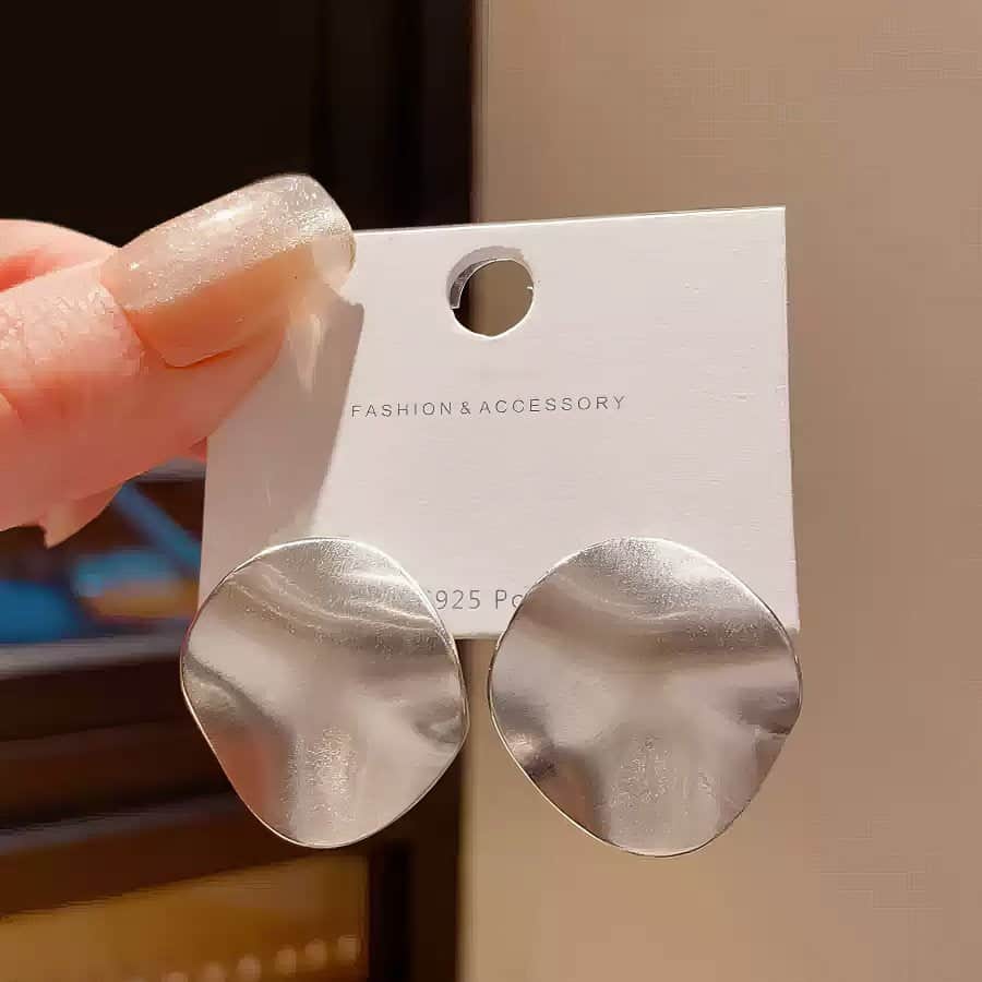 Minimalist 925 Sterling Silver Round Stud Earrings