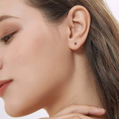 Minimalist Square Studded Crystal Emerald Earrings
