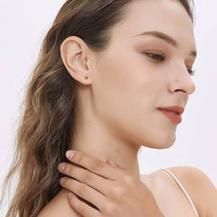 Minimalist Square Studded Crystal Emerald Earrings