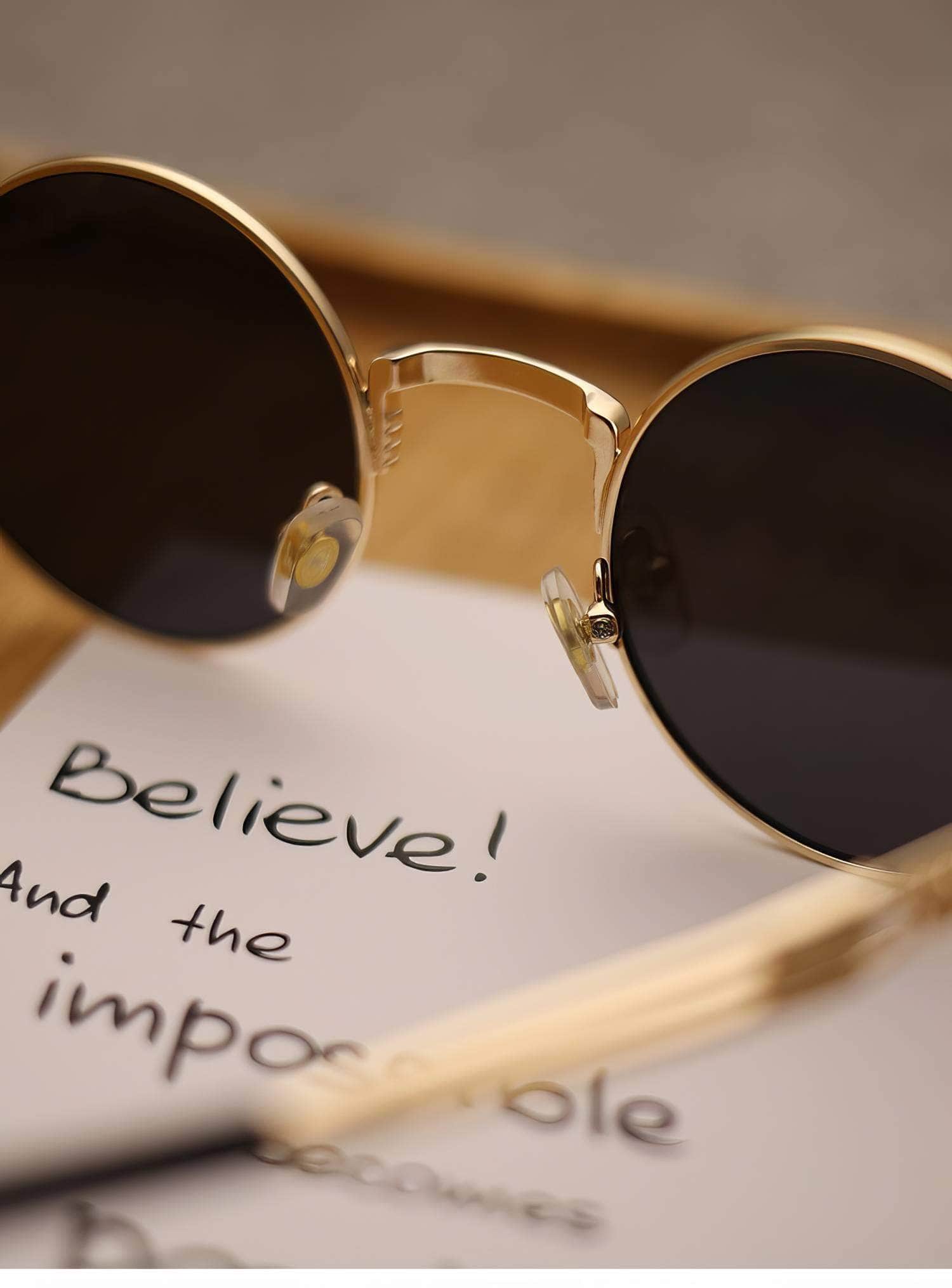Mirror Lens Round Sunglasses