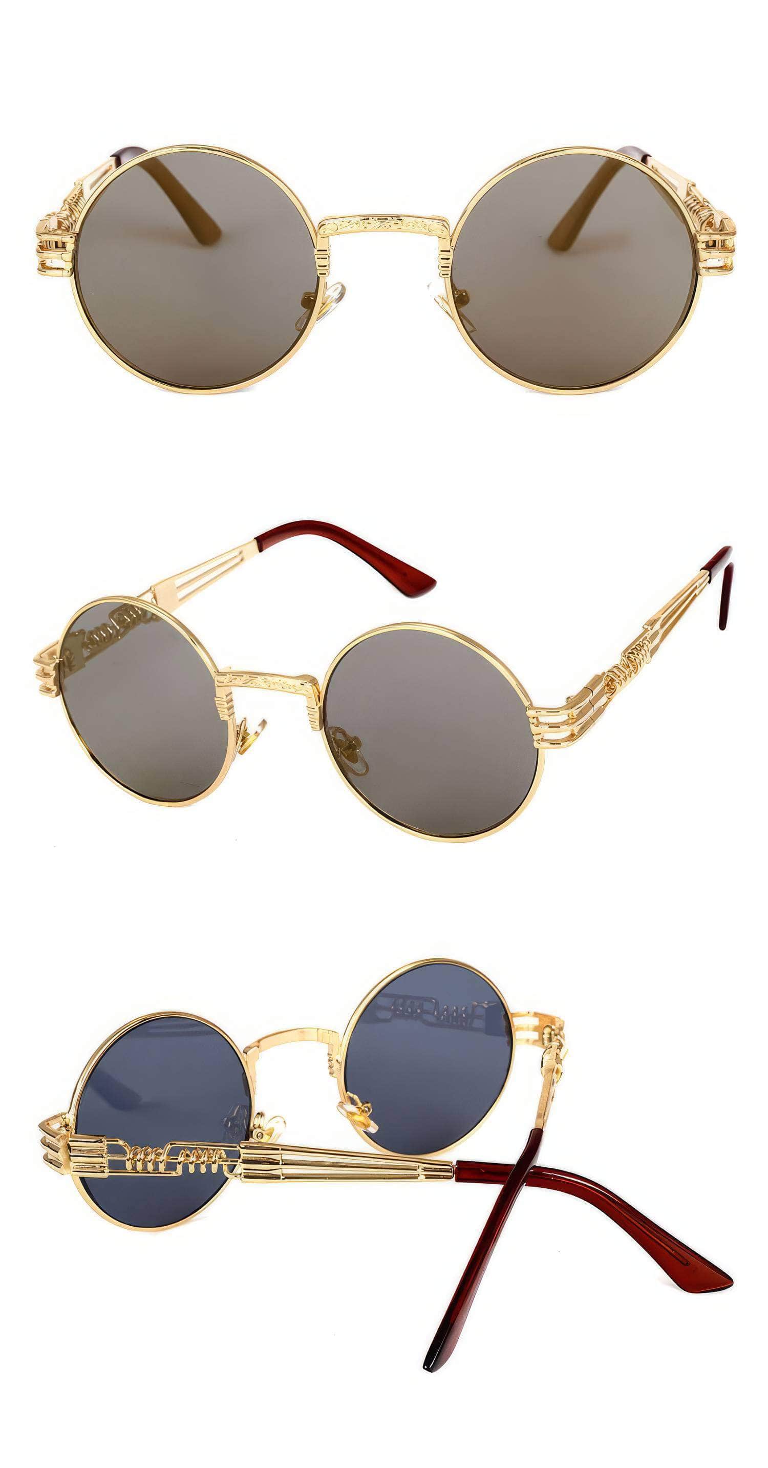 Mirror Lens Round Sunglasses