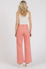Mittoshop Twill Patch Pocket High Rise Wide Leg Pants