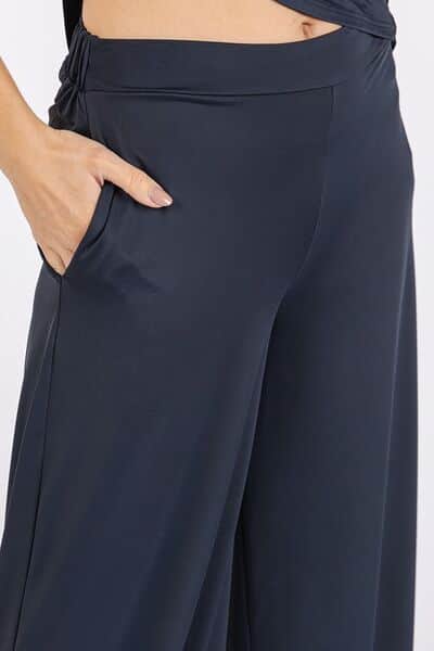 Mittoshop Yoga Air Stretch Elastic Waist Wide Leg Pants
