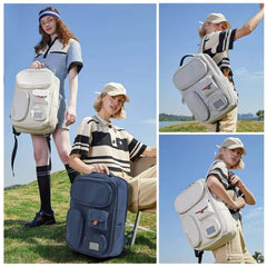 Mixi Outdoor Backpack - 18 Inch Waterproof Travel Bag for Men and Women, Laptop, White, Black, Blue