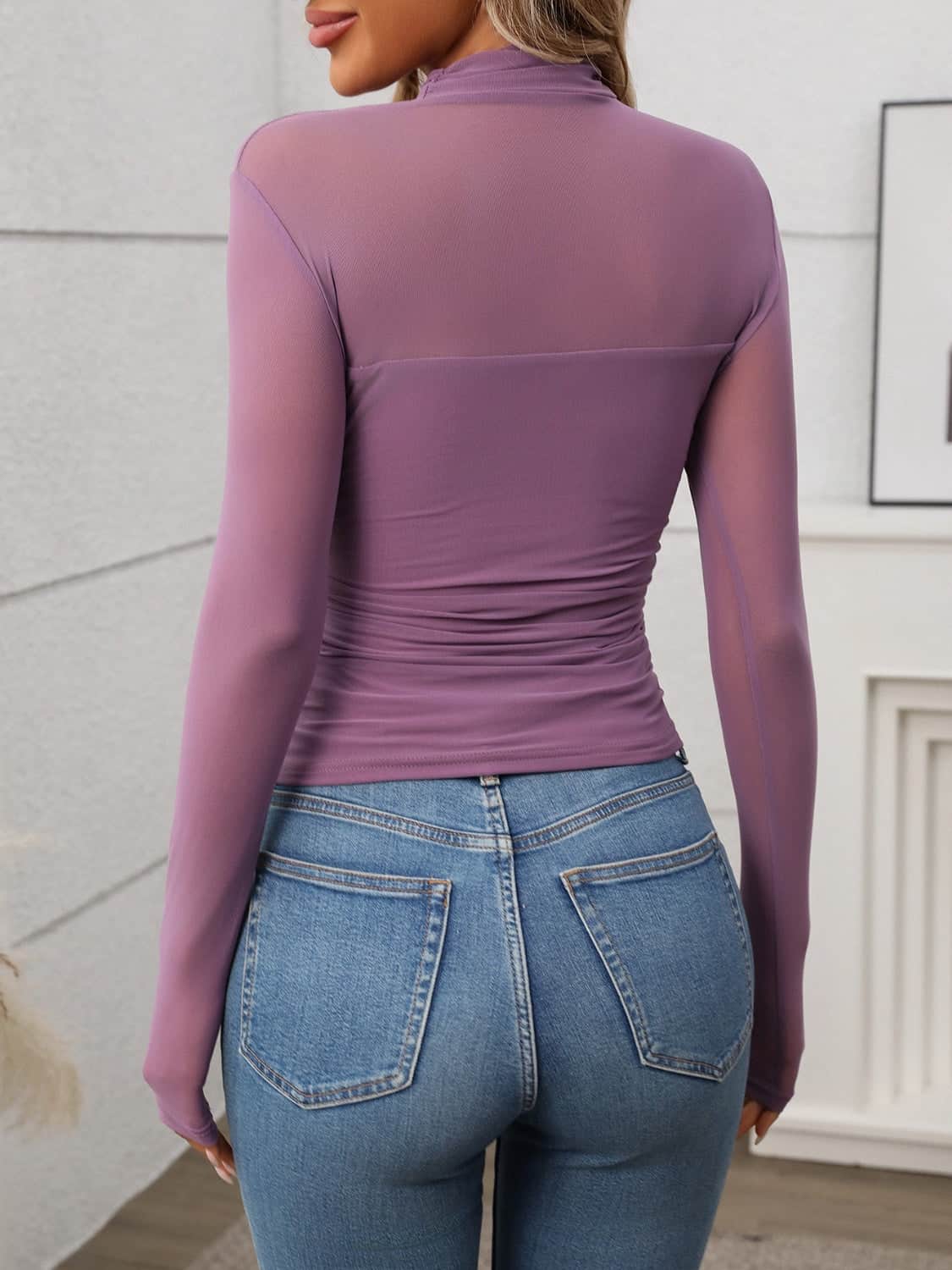 Mock Neck Long Sleeve Top