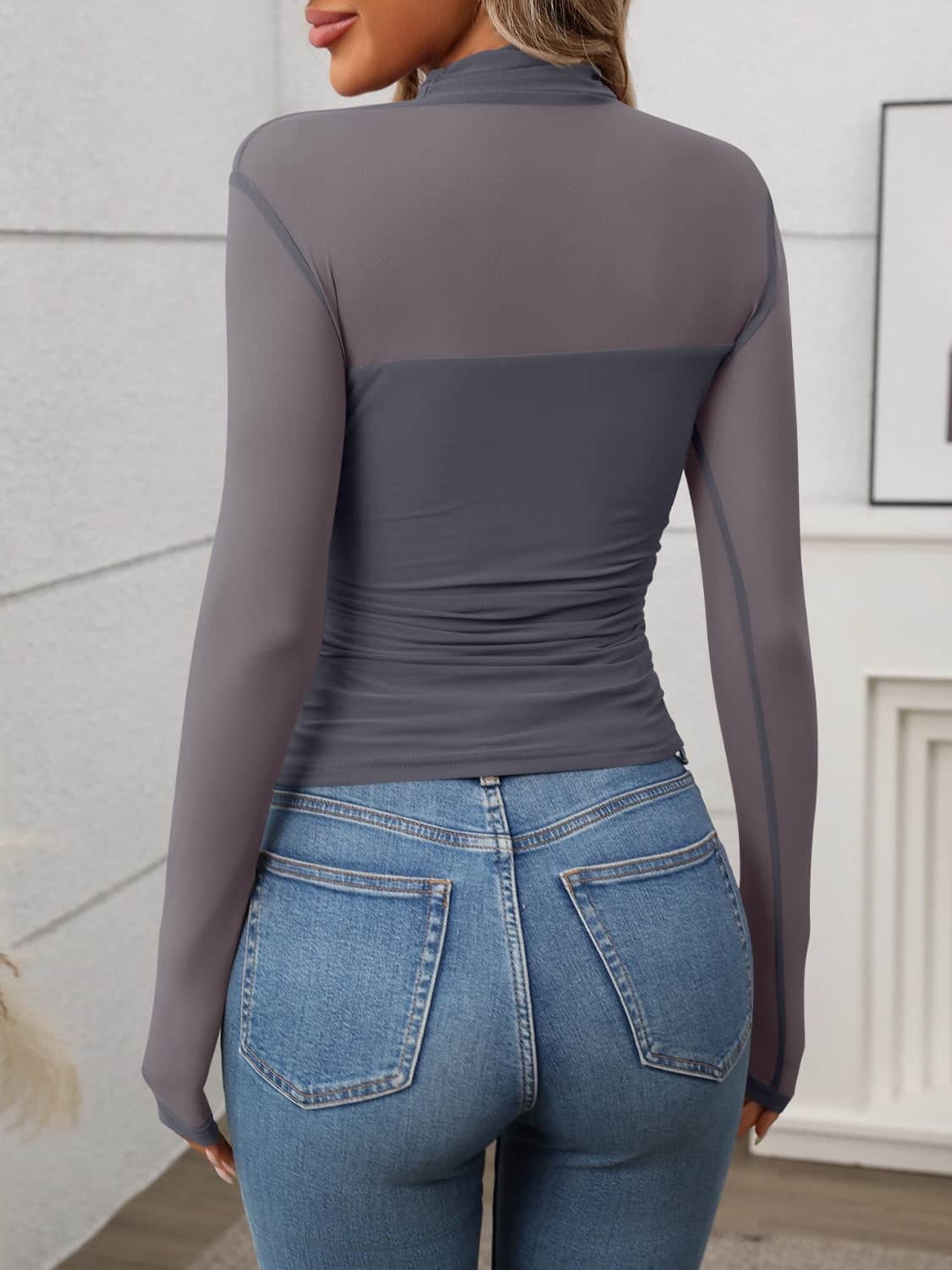 Mock Neck Long Sleeve Top