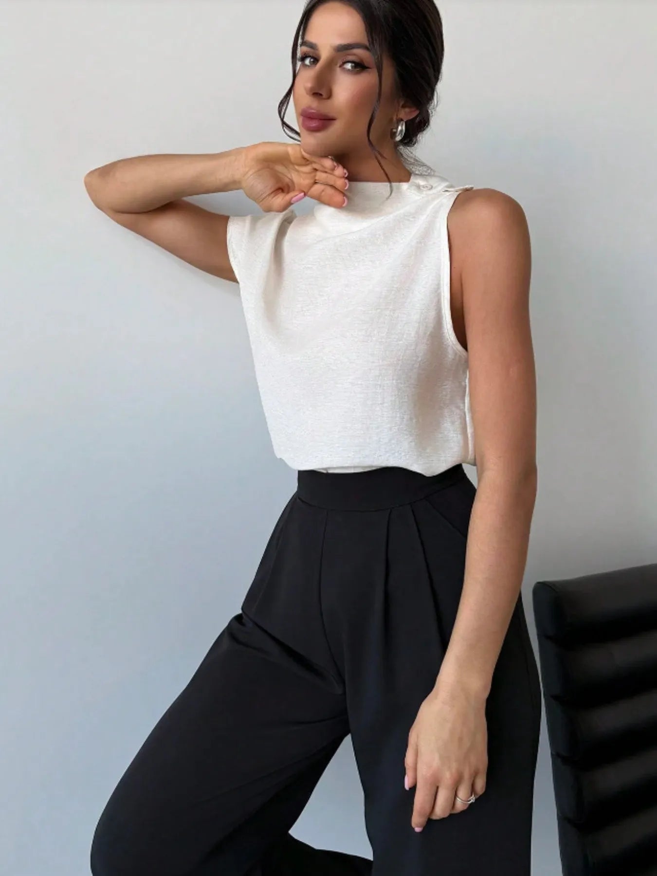 Mock Neck Solid Color Tank