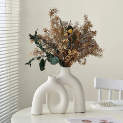 Modern Decorative Vases: Wedding & Office Decoration, Cute Room Decor, Ceramic Vase for Dried Flowers