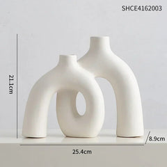 Modern Decorative Vases: Wedding & Office Decoration, Cute Room Decor, Ceramic Vase for Dried Flowers B