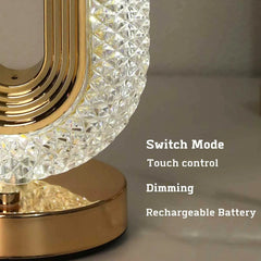 Modern Luxury Oval Crystal Table Lamp: USB Rechargeable, Living Room, Bedroom, Bedside, Creative Decoration, Atmosphere Night Light Gold / changeable