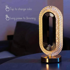 Modern Luxury Oval Crystal Table Lamp: USB Rechargeable, Living Room, Bedroom, Bedside, Creative Decoration, Atmosphere Night Light Gold / changeable