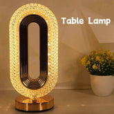 Modern Luxury Oval Crystal Table Lamp: USB Rechargeable, Living Room, Bedroom, Bedside, Creative Decoration, Atmosphere Night Light Gold / changeable