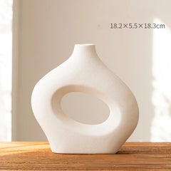 Modern Nordic Style Ceramic Vase - Free Shipping, Luxury Decorative Vases for Home, Room Design, and Flower Arrangements Small height 18.3cm