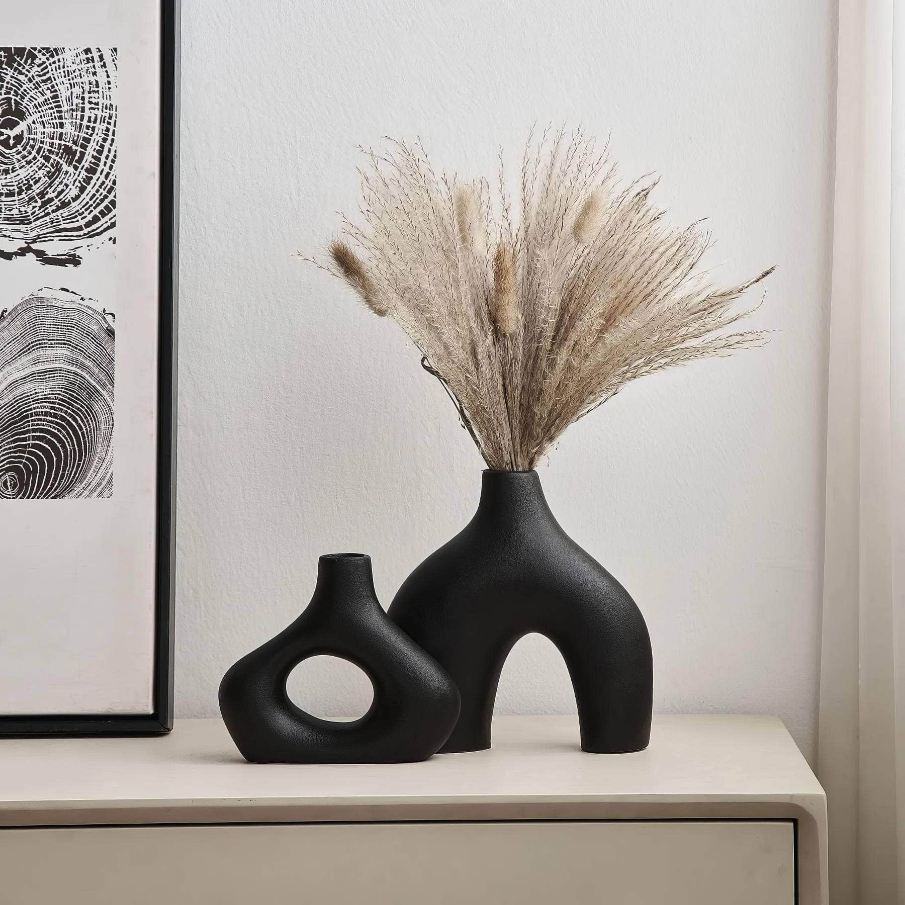 Modern Nordic Style Ceramic Vase: Home and Office Decor, Shelf Accessories, Decorative Vases for Bookshelf and Room