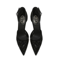 Monogram Detailed Ankle Strap Heels
