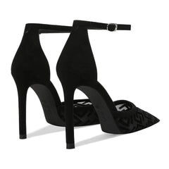 Monogram Detailed Ankle Strap Heels