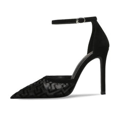 Monogram Detailed Ankle Strap Heels