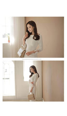 Mosaic Lace-Embellished Sleeves Midi Dress