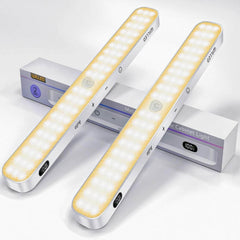 Motion Sensor Cabinet Warm Light: Battery-Powered 60 LED Touch Light Bar with Wireless Rechargeable Battery
