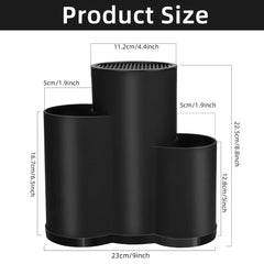 Multi-purpose Knife Holder - Kitchen Cutlery Storage Cylinder with Shelf for Knives and Utensils
