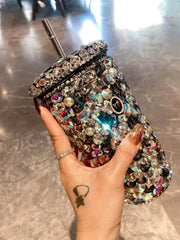 Multi-Rhinestone Embellished Luxury Tumbler Cup
