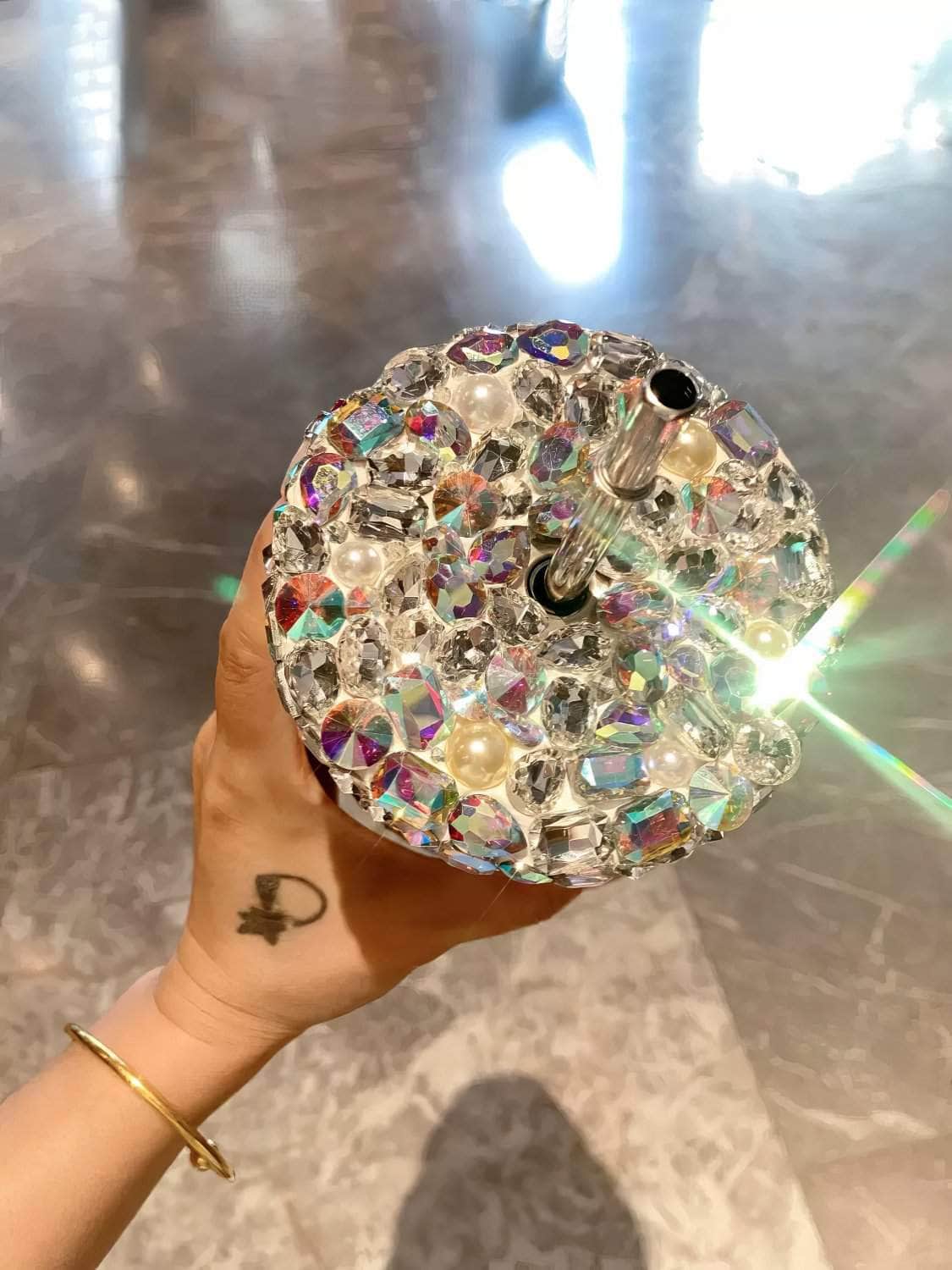 Multi-Rhinestone Embellished Luxury Tumbler Cup