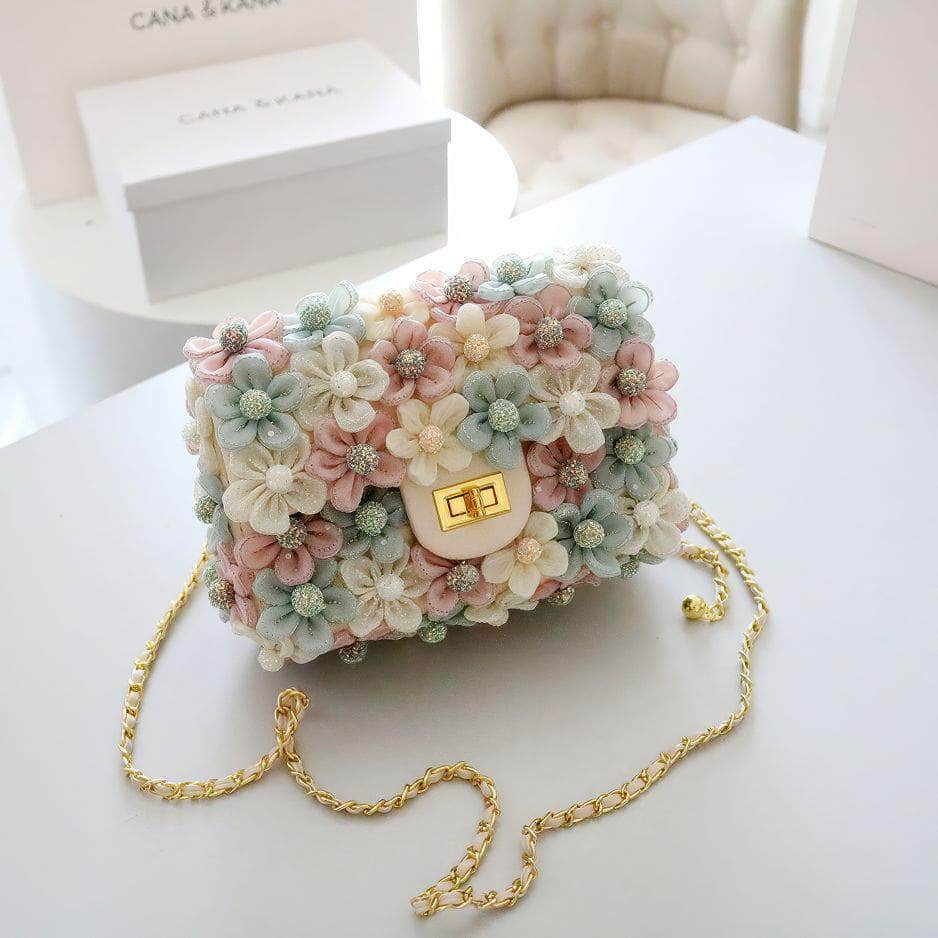 Multicolor 3D Floral Daisy Shoulder Handbag Multicolor