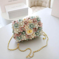 Multicolor 3D Floral Daisy Shoulder Handbag Multicolor