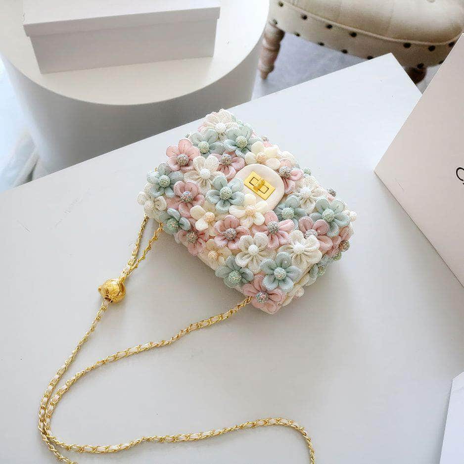 Multicolor 3D Floral Daisy Shoulder Handbag Multicolor