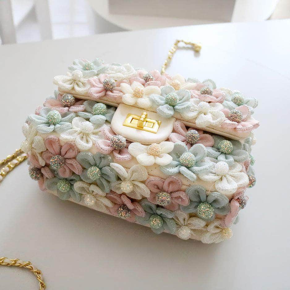Multicolor 3D Floral Daisy Shoulder Handbag Multicolor