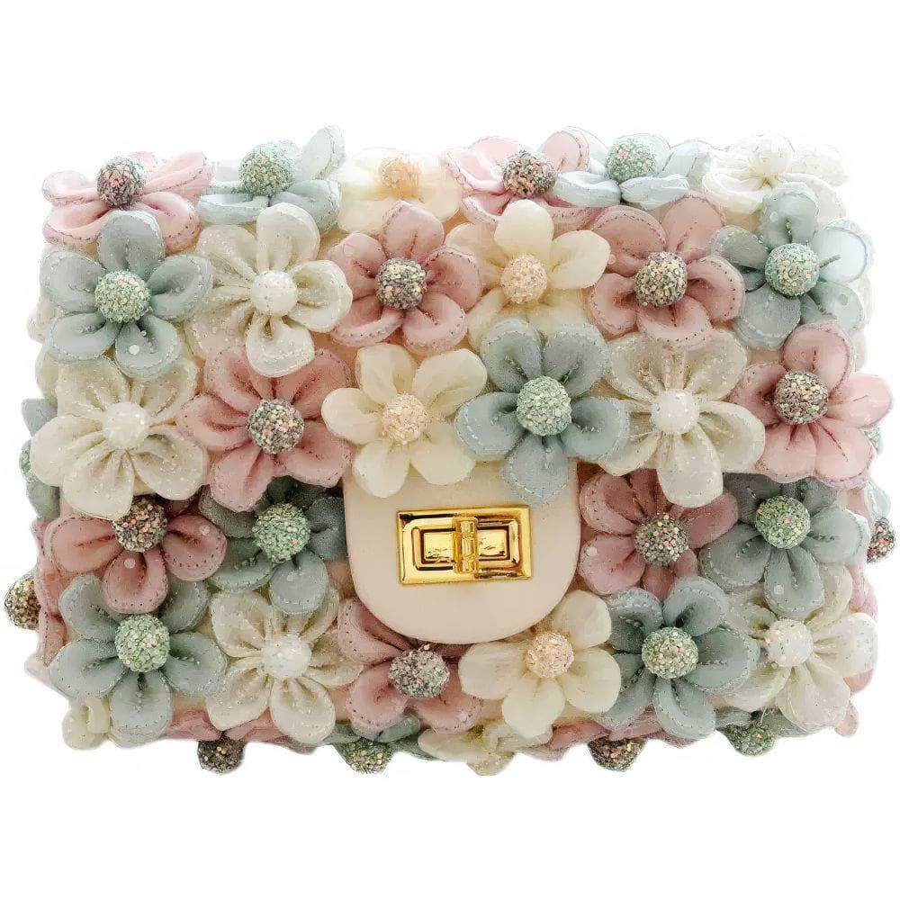 Multicolor 3D Floral Daisy Shoulder Handbag Multicolor