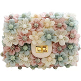 Multicolor 3D Floral Daisy Shoulder Handbag Multicolor