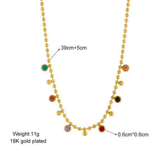 Multicolor Crystal Zircon Necklace N1782