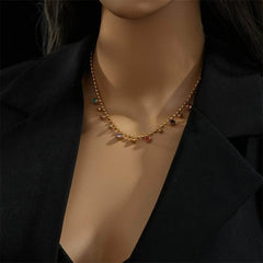 Multicolor Crystal Zircon Necklace N1782