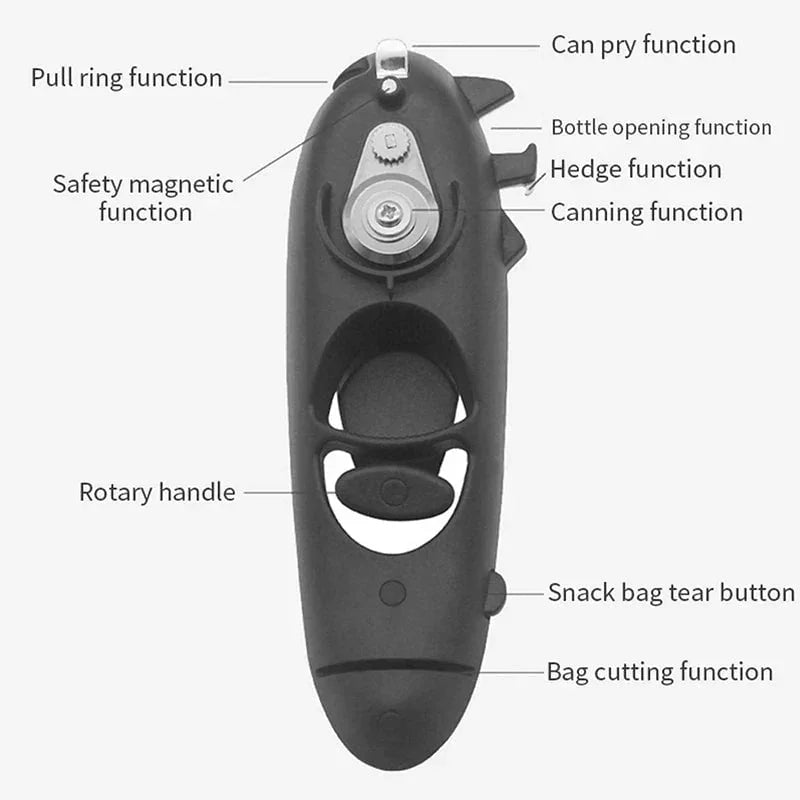 Multifunctional 8 in 1 Manual Can Opener