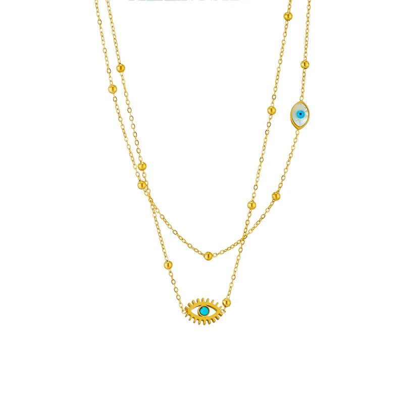 Multilayer 2-in-1 Eye Pendant Necklace: Clavicle Chains for Women N1914