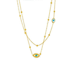 Multilayer 2-in-1 Eye Pendant Necklace: Clavicle Chains for Women N1914