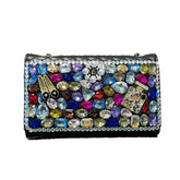 Multistone Crystal Luxury Perfume Lippie Deco Purse Black