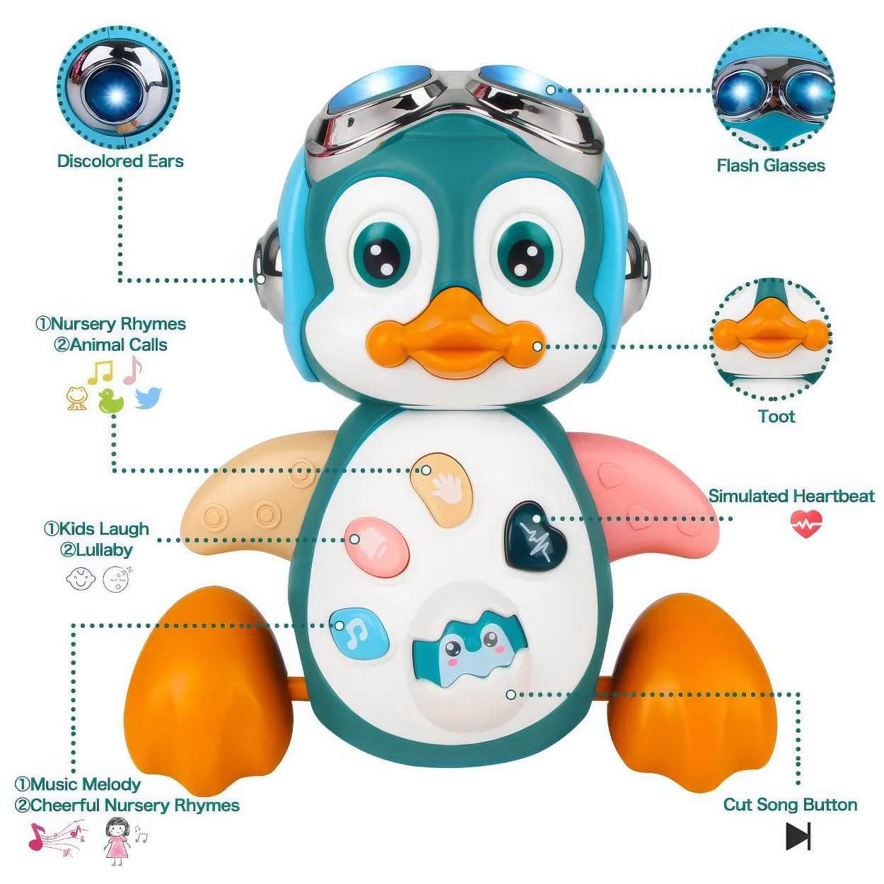 Musical Penguin Baby Crawling Toys 1pcs