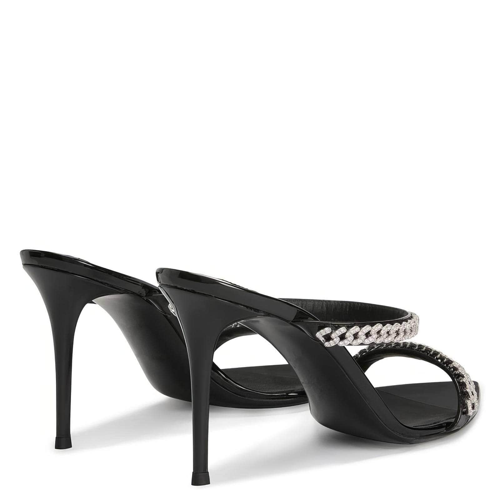 Narrow Band Chain Open Toe Heels