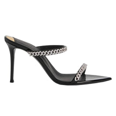 Narrow Band Chain Open Toe Heels