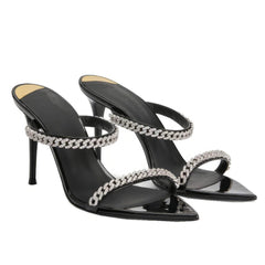 Narrow Band Chain Open Toe Heels