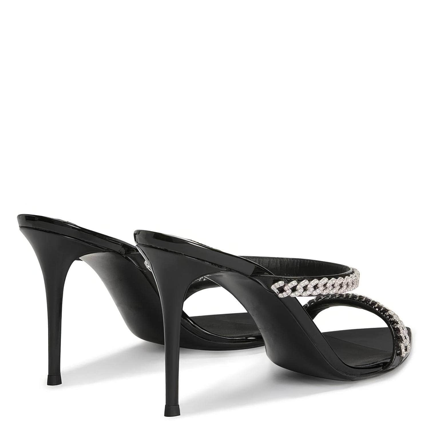 Narrow Band Chain Open Toe Heels