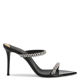 Narrow Band Chain Open Toe Heels EU 33 / Black / 7.5CM